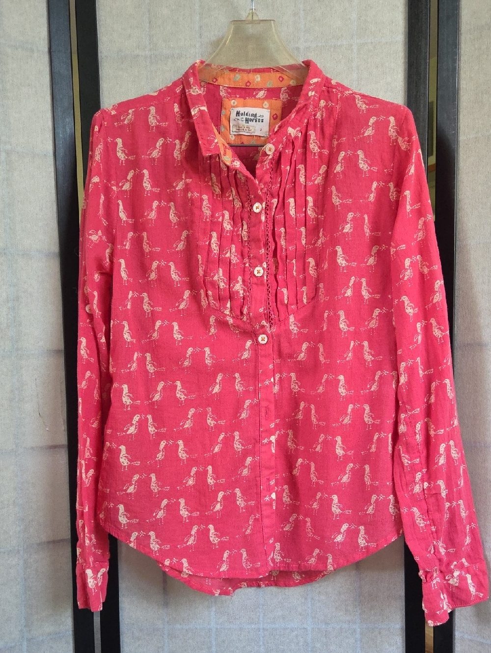 HOLDING HORSES Pink Printed Button-Down Shirt
